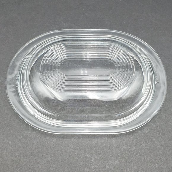 Pyrex Clear Glass Oval Refrigerator Dish w Ribbed Lid 602-B 700 ml 24 oz - Picture 10 of 12